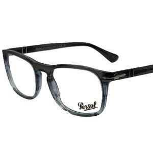 NEW PERSOL 3344-V 1205 Striped Grey Gradient Blue Unisex 54-19-145mm